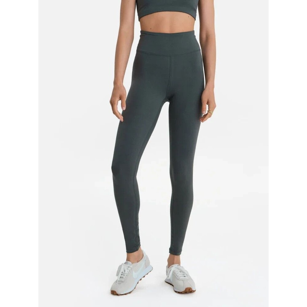MATE THE LABEL ORGANIC COTTON STRETCH FULL LENGTH LEGGINGS NWT NWOT FOREST GREEN